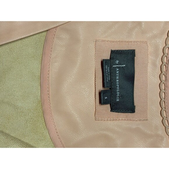 Anthropologie The Somerset Mini Dress Vegan Leather in Blush V-Neck Size S - Picture 8 of 10